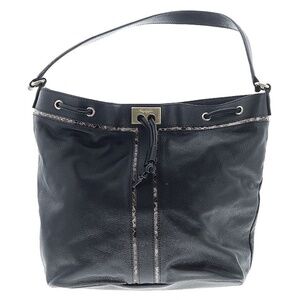 Foley & Corinna Black Leather Bag NEW Shoulder Bucket Handbag Purse $375. Retail